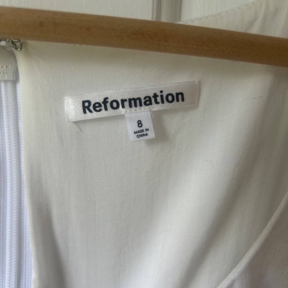 Reformation Abigail Linen Top - White - Size 8 - Picture 4 of 5